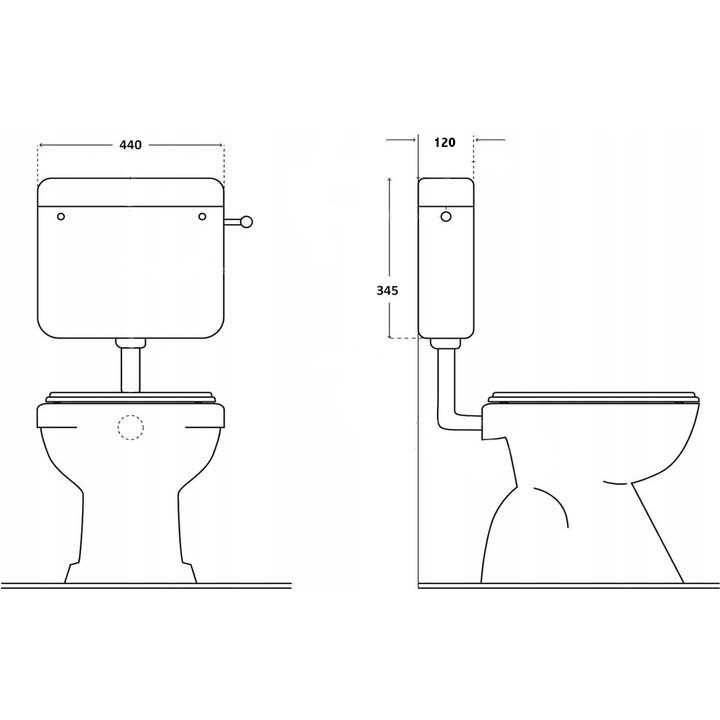 Cassetta esterna per WC 440x345x120 mm Negrari Delta 2 9 lt bianco