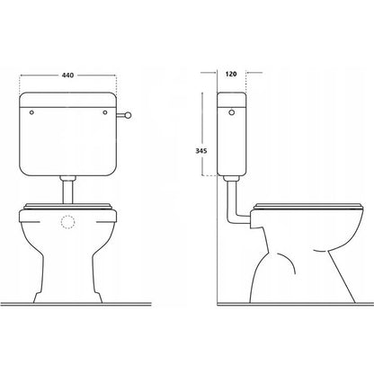 Cassetta esterna per WC 440x345x120 mm Negrari Delta 2 9 lt bianco