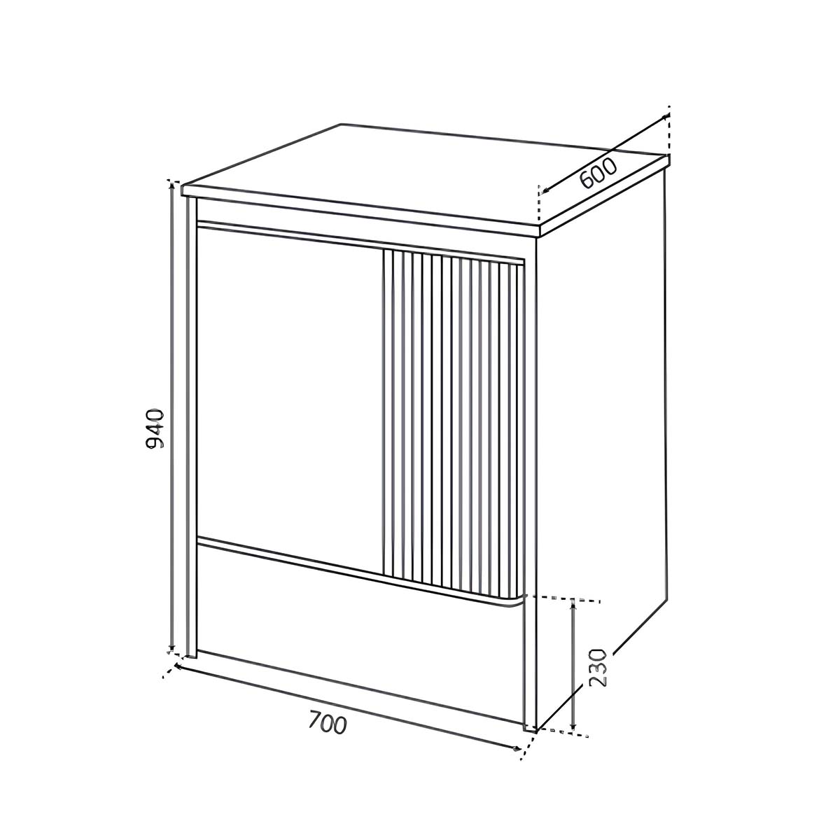 Mobile coprilavatrice da esterno 70x60 cm in resina bianco 5011P