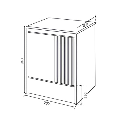 Mobile coprilavatrice da esterno 70x60 cm in resina bianco 5011P