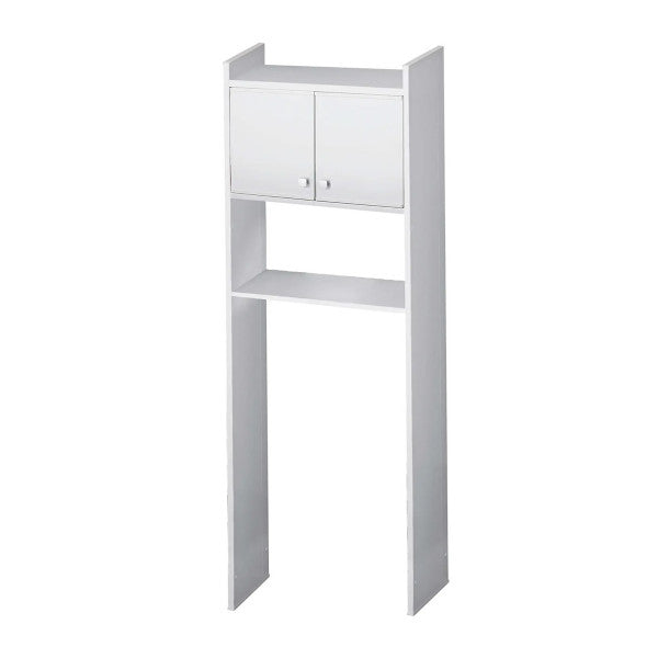 Mobile sopra lavatrice in PVC con scaffale bianco 162x65x26,5 cm