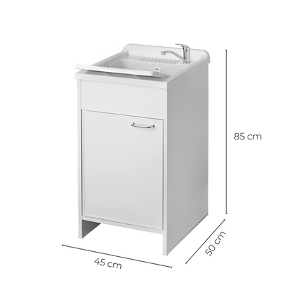 Lavatoio con mobile 45x50 cm bianco con kit di montaggio Negrari 9006K