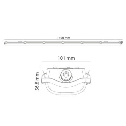 Plafoniera portatubo LED doppio 159 cm T8 IP65