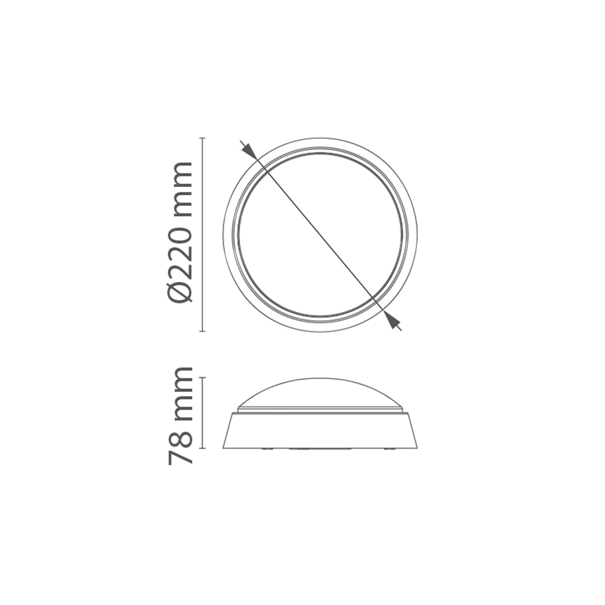 Plafoniera LED da soffitto tonda 18W IP54