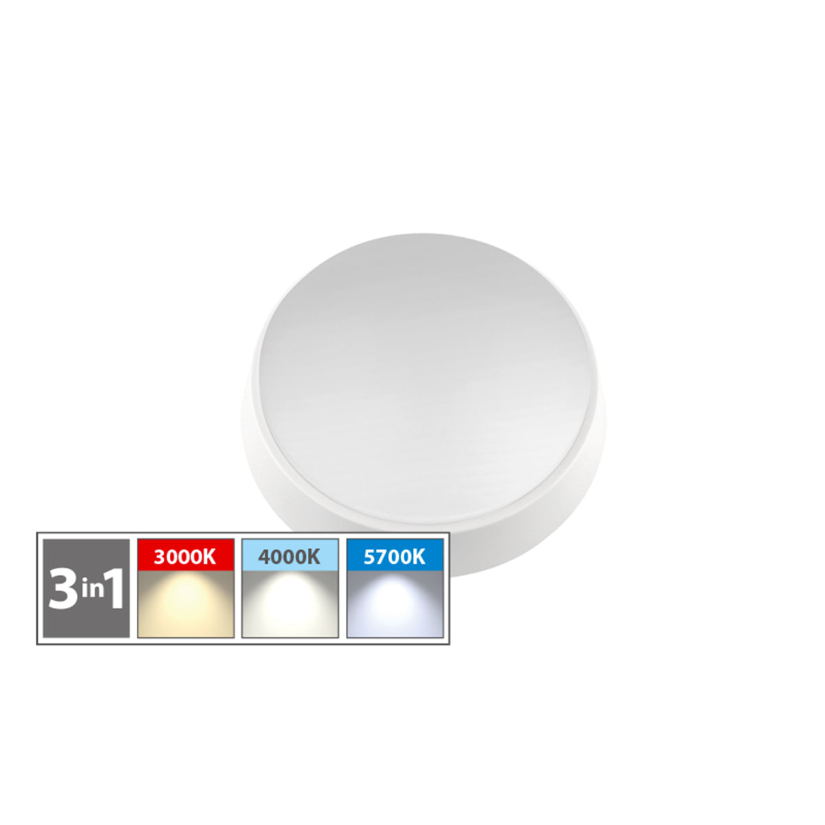 Plafoniera LED tonda d. 228 mm 12W 3 CCT IP54