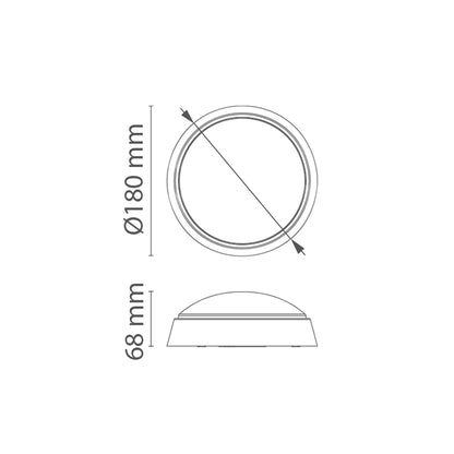 Plafoniera LED tonda d. 228 mm 12W 3 CCT IP54