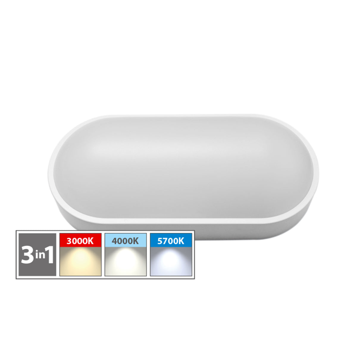Plafoniera LED ovale 18W 3 CCT IP54