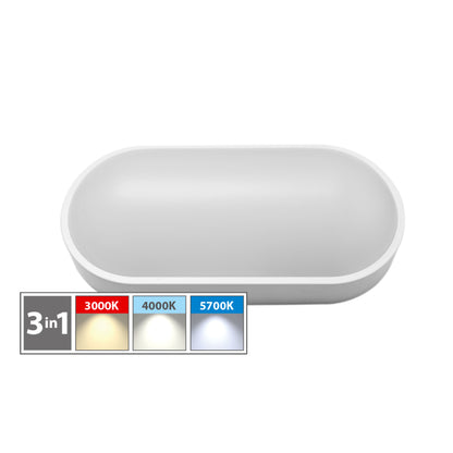 Plafoniera LED ovale 18W 3 CCT IP54