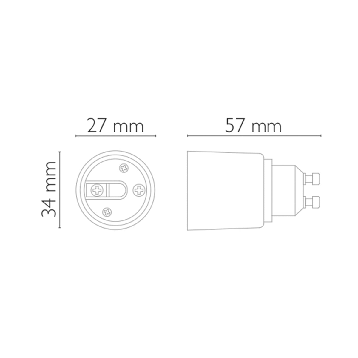 Adattatore portalampada da GU10 a E27