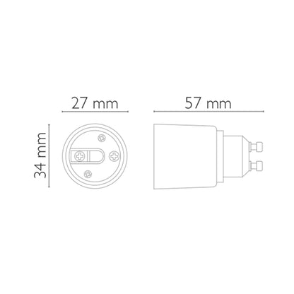Adattatore portalampada da GU10 a E27