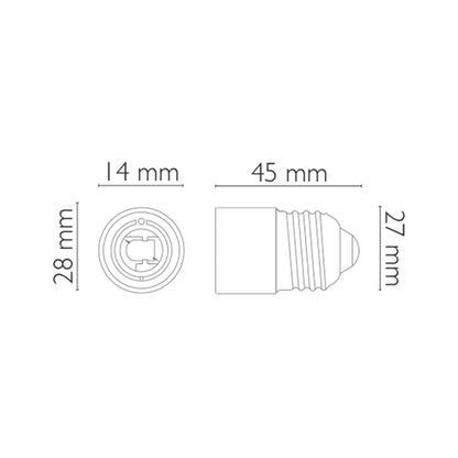 Adattatore portalampada da E27 a E14