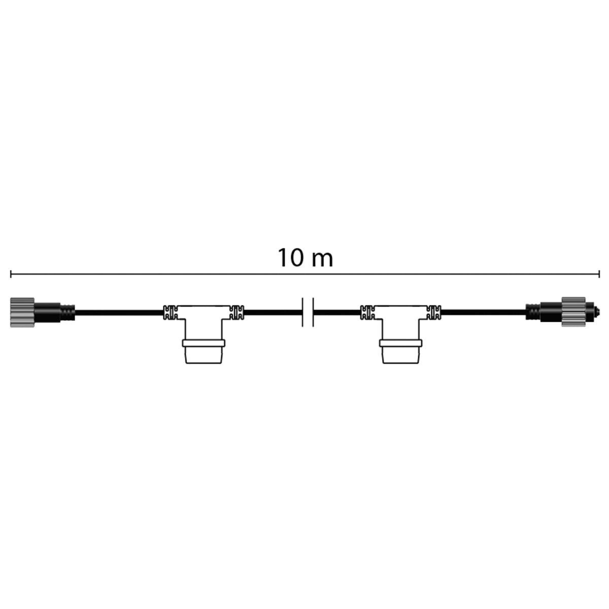 Kit catenaria 10 metri da esterno 10 portalampade E27 IP65