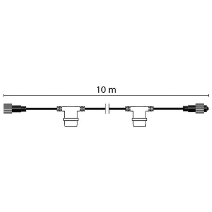 Kit catenaria 10 metri da esterno 10 portalampade E27 IP65