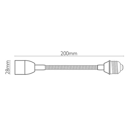 Adattatore prolunga da E27 a E14 20 cm flessibile