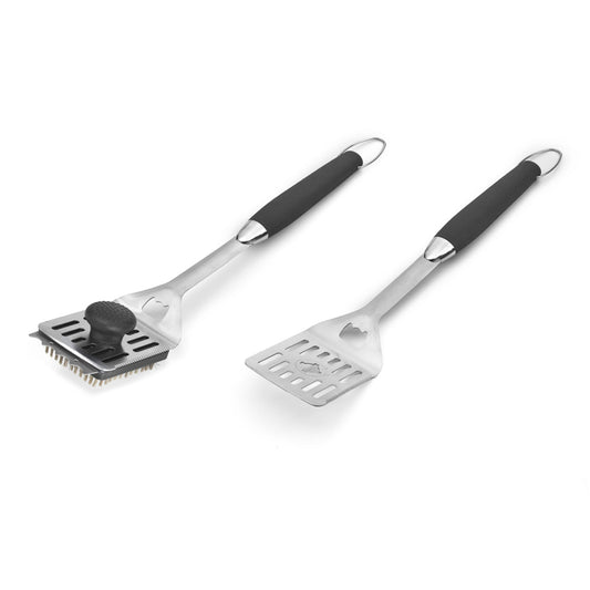 Set spazzola e paletta 2 in 1 in acciaio inox