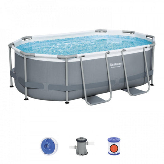 Piscina Power Steel Frame ovale Bestway 5614A con accessori 305x200x84 cm