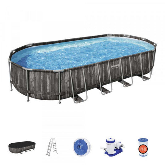 Piscina Power Steel ovale Bestway 5611T con accessori 732x366x122 cm