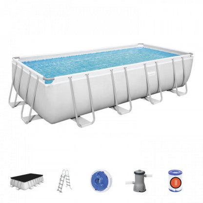 Piscina Power Steel rettangolare Bestway 56670 con accessori 488x244x122 cm