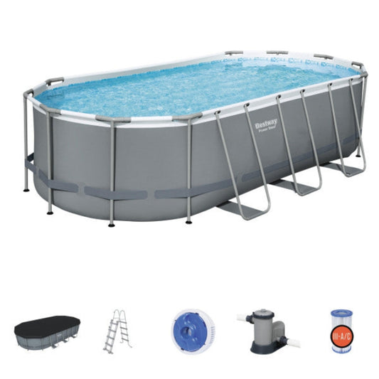 Piscina Power Steel Frame ovale Bestway 56710 con accessori 549x274x122 cm