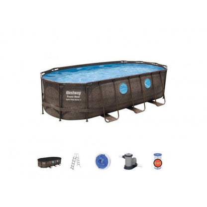 Piscina Power Steel ovale Bestway 56716 con accessori 549x274x122 cm