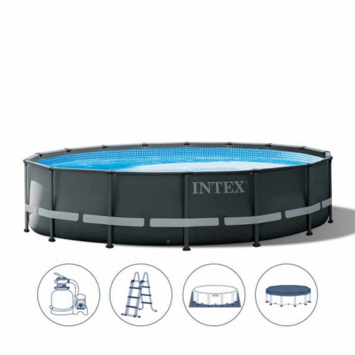 Piscina ultra frame rotonda Intex 26326 con accessori 488x122 cm