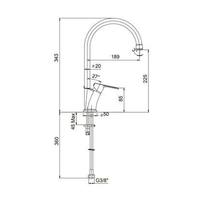 Miscelatore per lavello Paini Unika small con bocca orientabile cromo