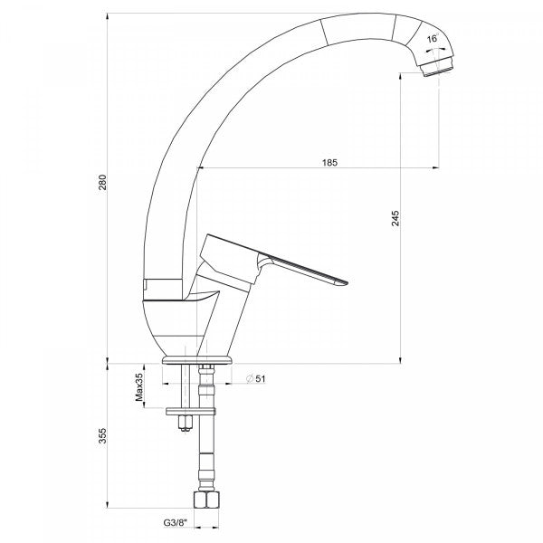 Miscelatore lavello paini linea giada cromato