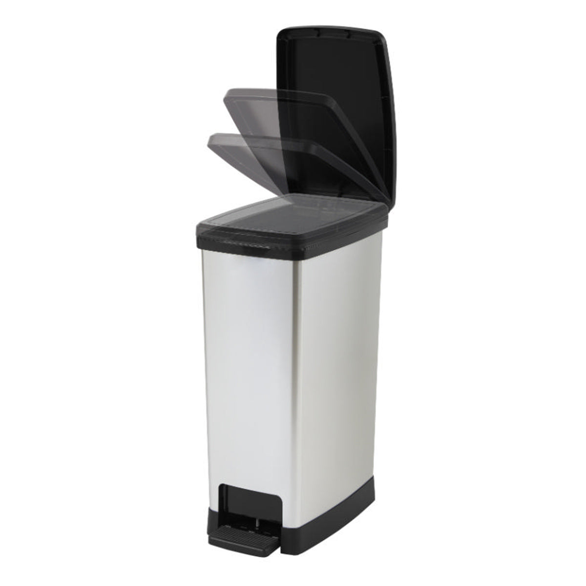 Pattumiera a pedale 35 litri grigia Moda Elite 24x37x59 cm