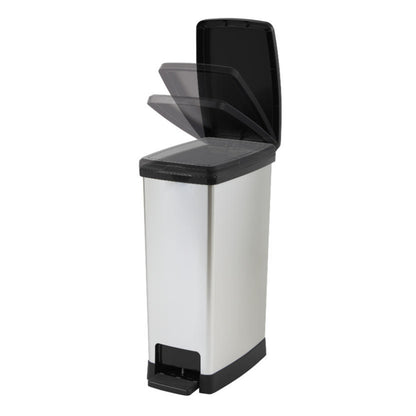 Pattumiera a pedale 35 litri grigia Moda Elite 24x37x59 cm