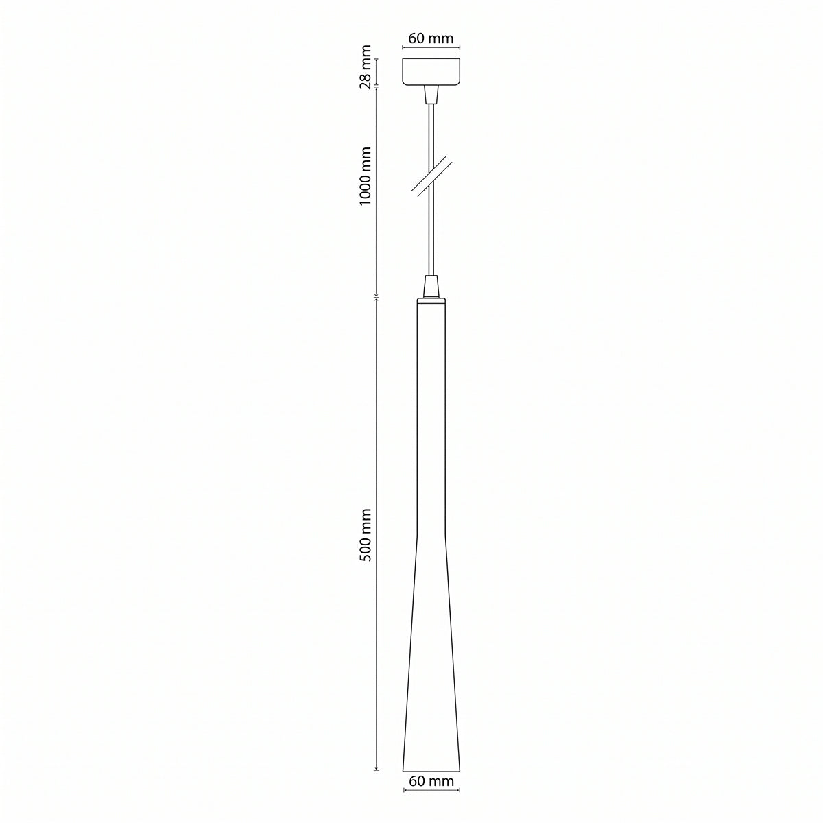 Pendel moderno bianco in metallo GU10 1528xØ60 cm