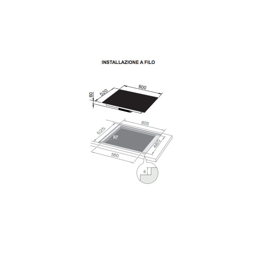 Piano cottura a induzione De Longhi 4 zone cottura 60 cm in vetro ceramico nero