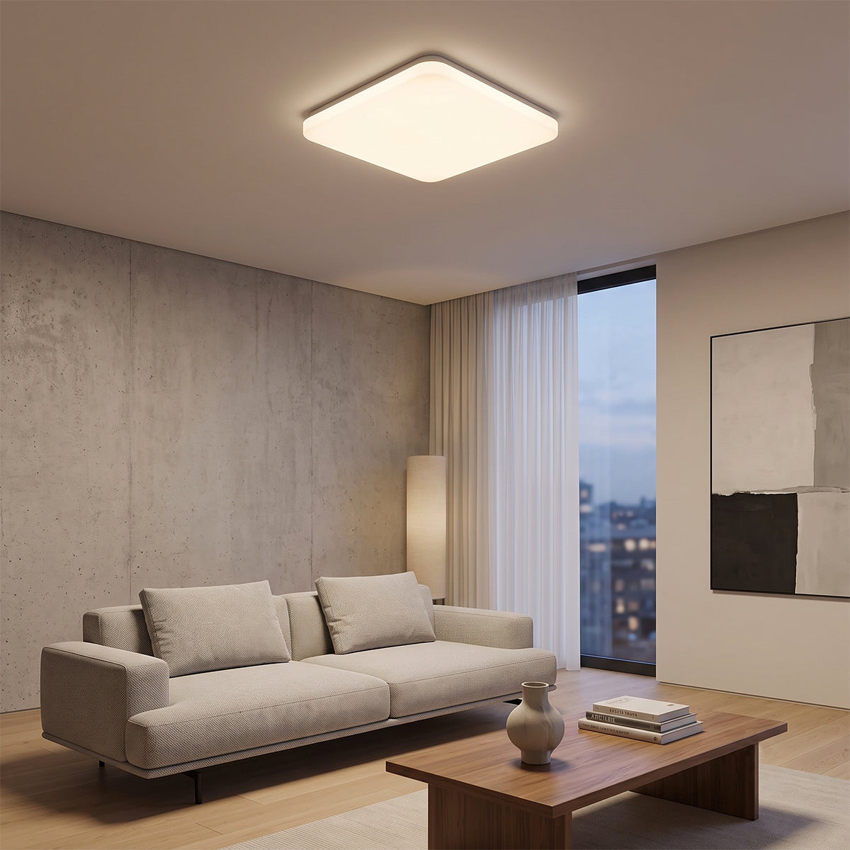Plafoniera LED Square Moon bianca CCT 50W IP40