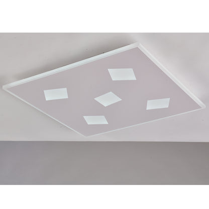 Plafoniera LED da soffitto Fiona in metallo bianco 50x50 cm 42W 4850lm