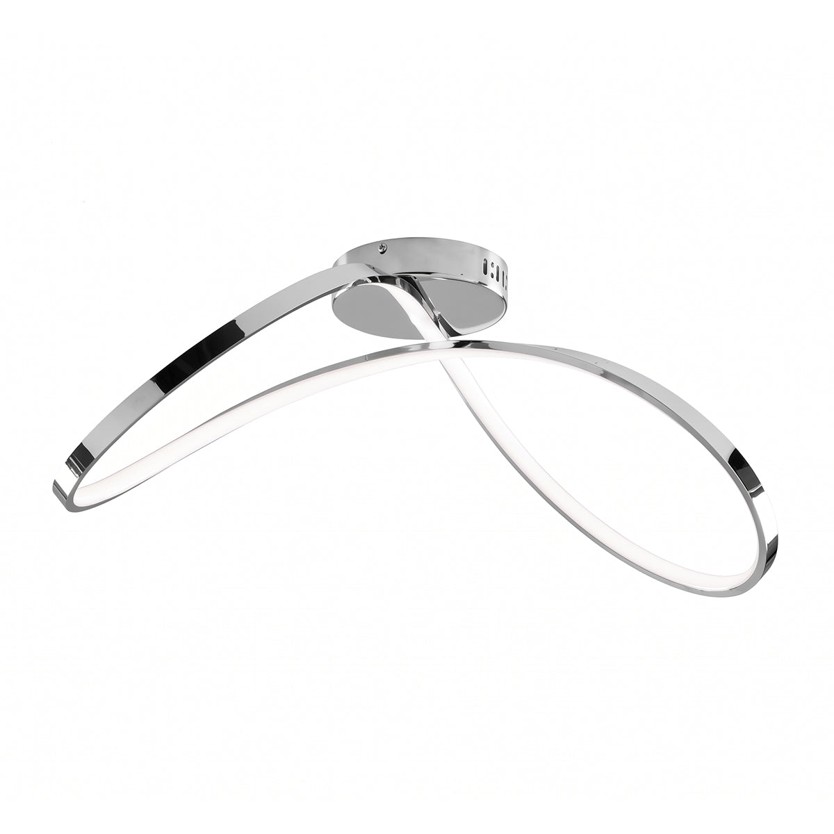 Plafoniera LED da soffitto Infinity in alluminio cromato lucido 45W 4500K Ø 40cm