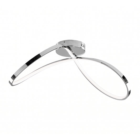 Plafoniera LED da soffitto Infinity in alluminio cromato lucido 45W 4500K Ø 40cm