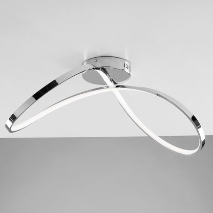 Plafoniera LED da soffitto Infinity in alluminio cromato lucido 45W 4500K Ø 40cm