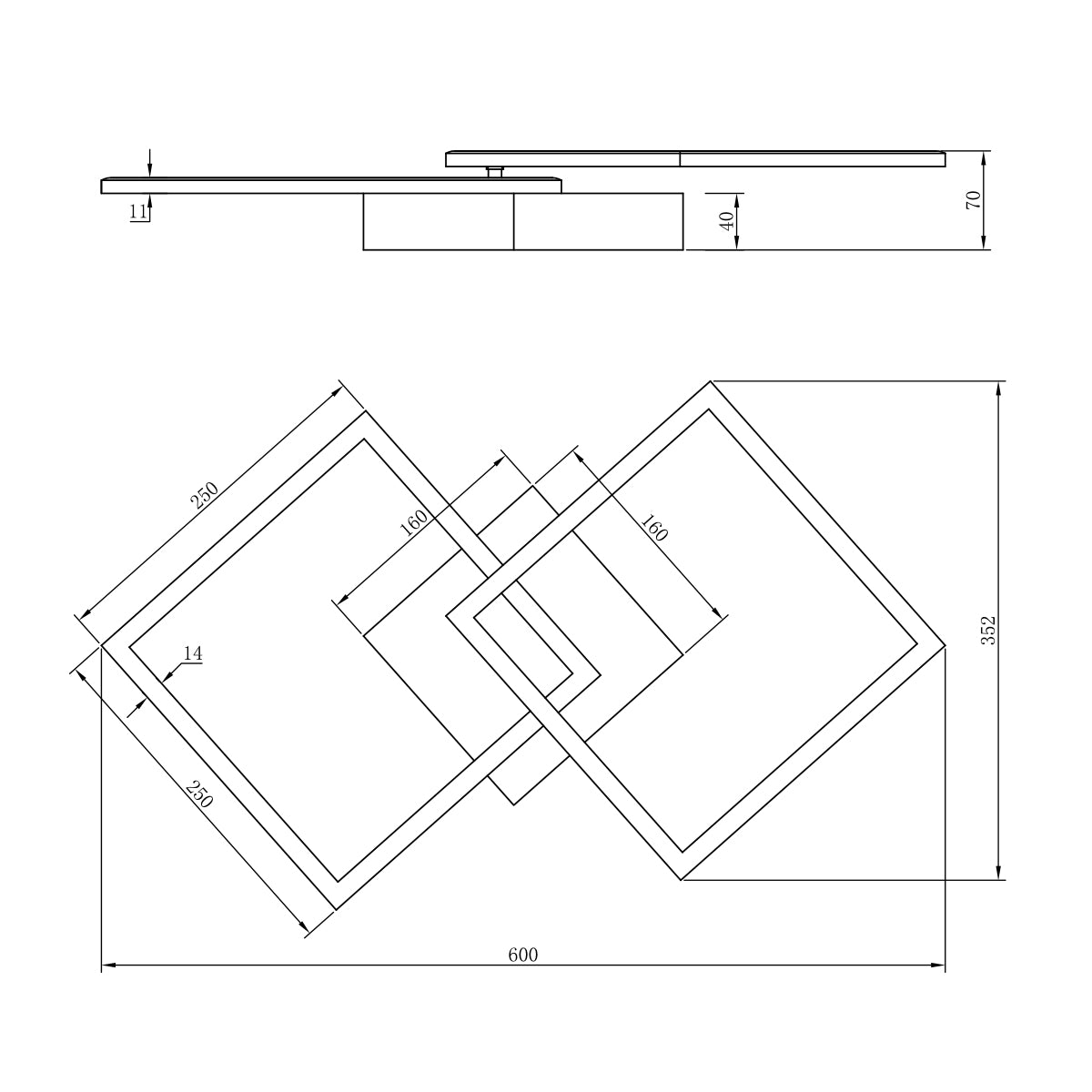 Plafoniera LED orientabile da soffitto/parete 2500lm 4000K bianco opaco Trio Lighting Trail