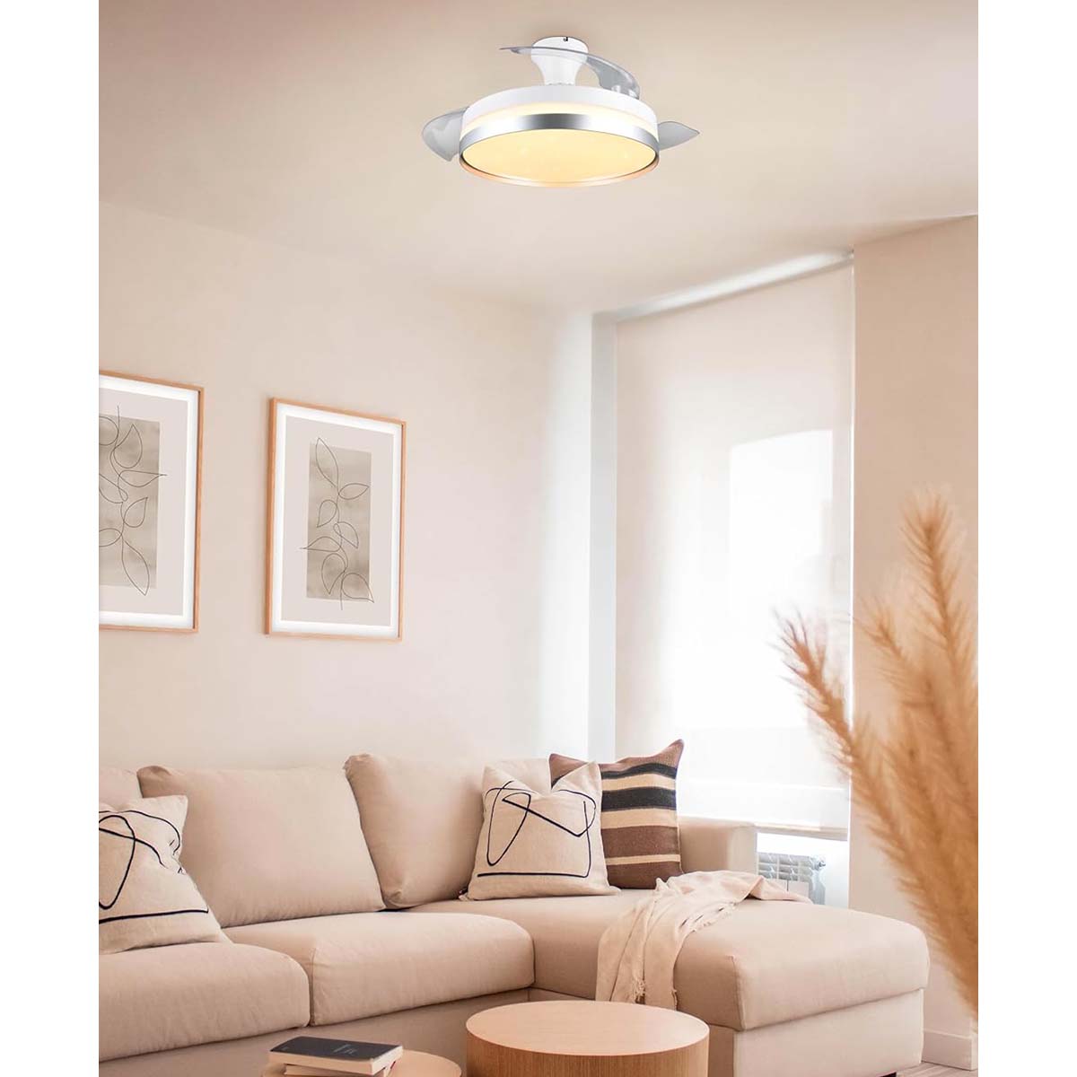 Plafoniera led con ventilatore diametro 100cm bianco Lindberg