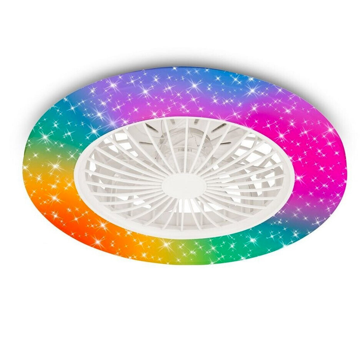 Plafoniera ventilatore bianco Ø 48,5cm 48W 5300lm CCT e colori RGBIC con telecomando