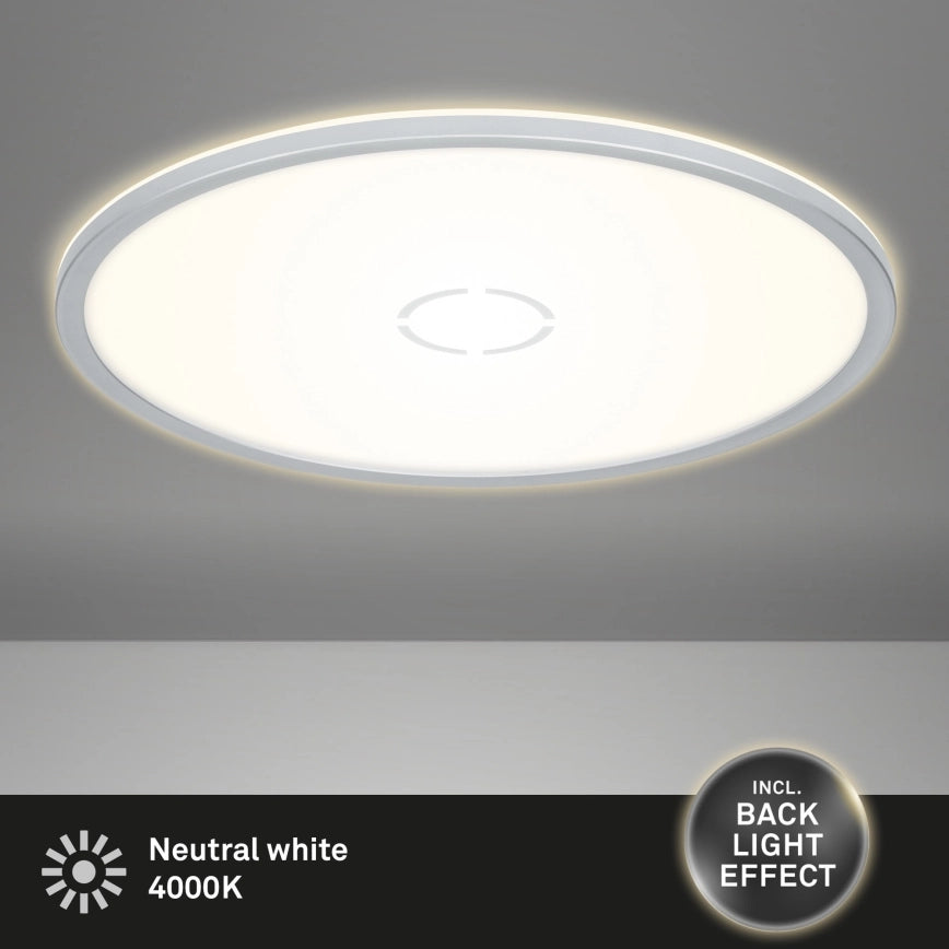 Plafoniera Free Led ultrapiatta d. 42 cm 22 W 3000 lm bianco freddo argento