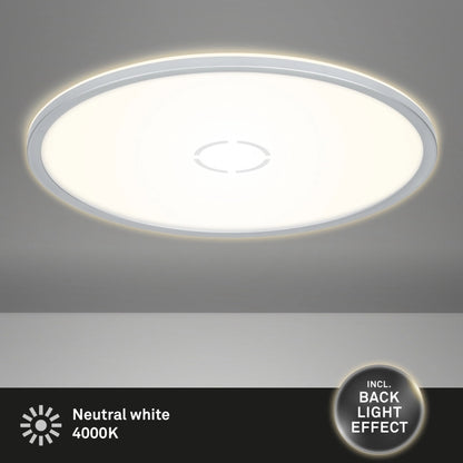 Plafoniera Free Led ultrapiatta d. 42 cm 22 W 3000 lm bianco freddo argento