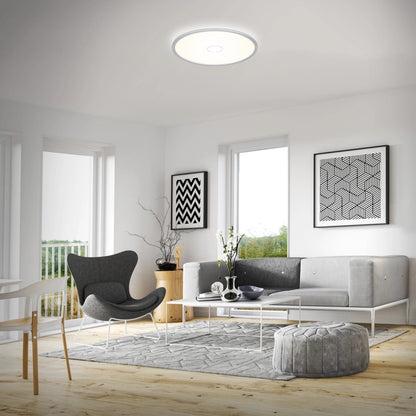 Plafoniera Free Led ultrapiatta d. 42 cm 22 W 3000 lm bianco freddo argento