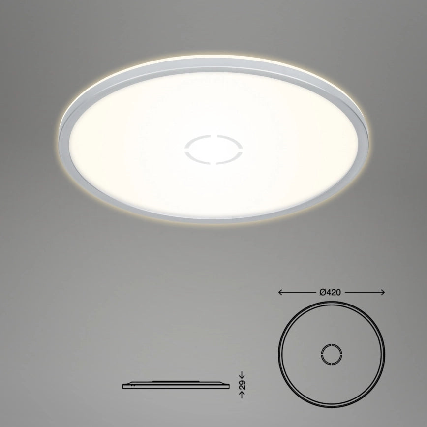 Plafoniera Free Led ultrapiatta d. 42 cm 22 W 3000 lm bianco freddo argento