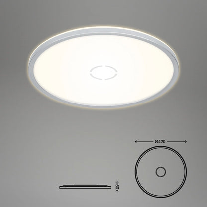 Plafoniera Free Led ultrapiatta d. 42 cm 22 W 3000 lm bianco freddo argento