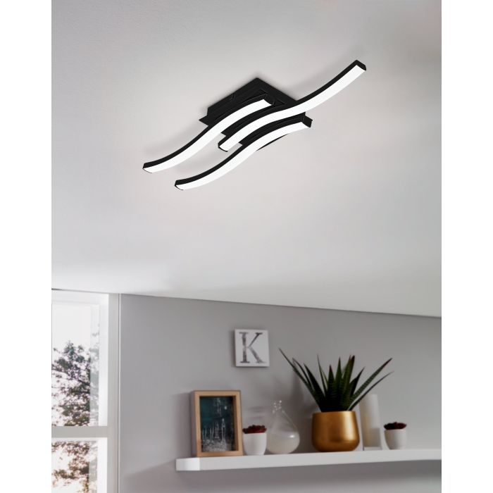 Plafoniera Led 17,4 W 2130 lm bianco freddo 43,5x7,5x11 cm nera