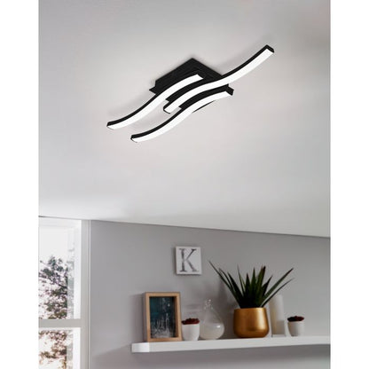 Plafoniera Led 17,4 W 2130 lm bianco freddo 43,5x7,5x11 cm nera