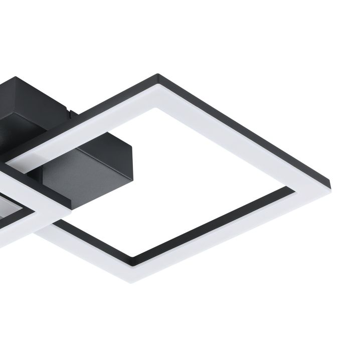 Plafoniera Led 20 W 2600 lm bianco freddo 52,5x31x7 cm nera