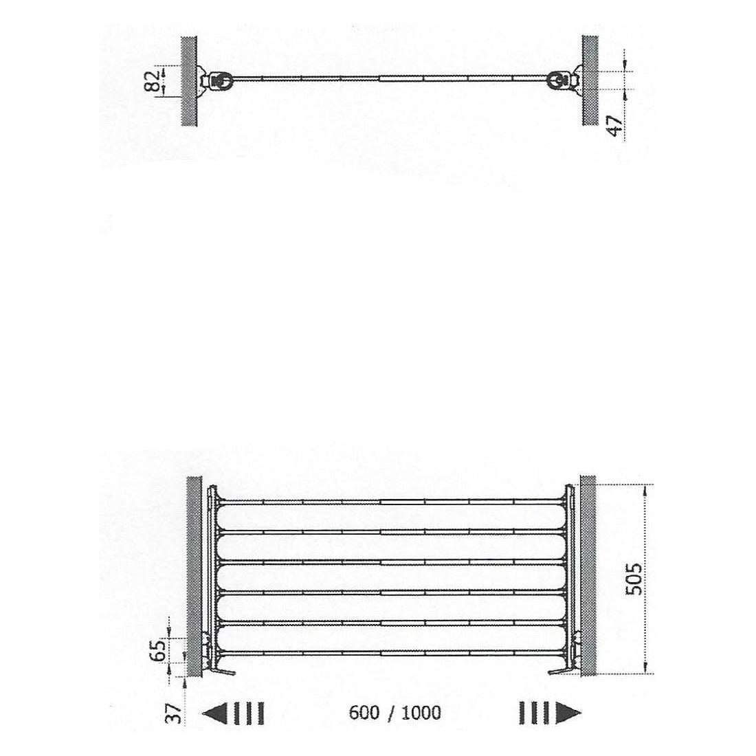 Portapantaloni estensibile 60-100 cm alluminio