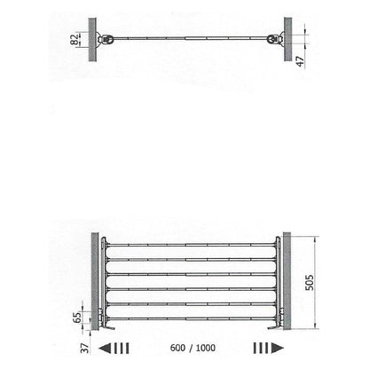 Portapantaloni estensibile 60-100 cm alluminio