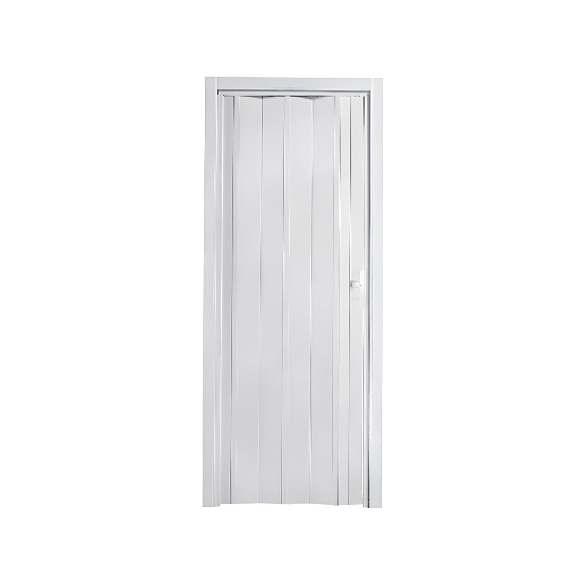 Porta a soffietto in pvc da interno bianca 214 cm con serratura